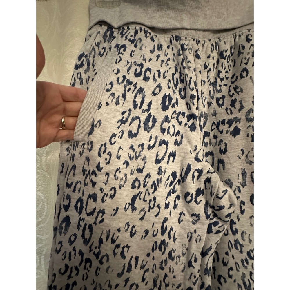 Hippie Rose Womens Leopard Print Jogger Sweatpants Gray Blue Animal Print NWT-L - Picture 5 of 6